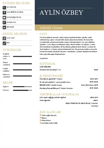 Güzellik Uzmanı Cv Örnekleri  cv indir